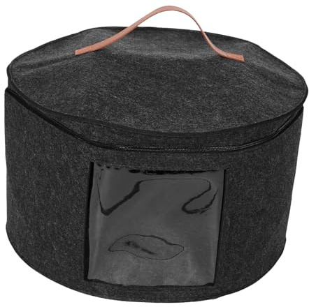 TOPPERFUN Rund Hatbox För Förvaring Hattar Bärbar Filthattsorganisatör Med Lock Stapelbar Och Utrymmeseffektiv För Baseballkepsar Resa Och Hemma