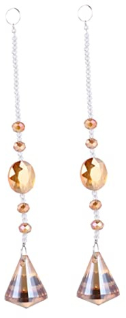 UKCOCO 2pièces Cristaux De Lustre Cristaux De Rideau Suspendu Fenêtre Suspension Pendentif Chakra Boule à Facettes Arcs-Ciel Décoration pour Plafonnier Attrape-Soleil De Fenêtre Guirland