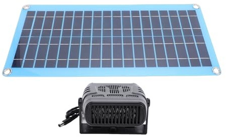 Generic Calentador Portátil con Panel Solar Calefacción Solar Eficiente para Calefacción de Casas de Mascotas para Casas de Perros, Invernaderos - Calentador de Energía de 30 W