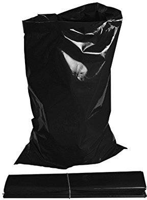 EXTRA HEAVY DUTY BLACK RUBBLE BAGS/SACKS BUILDERS 30kg+ (50)