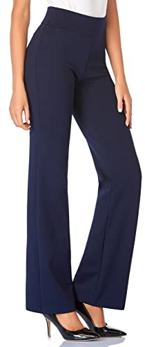 Tapata Mujer 71cm/76cm/81cm/86cm Pantalones Bootcut Elásticos de Cintura Alta, Pequeño/Regular/Alto para Oficina Negocios Casual