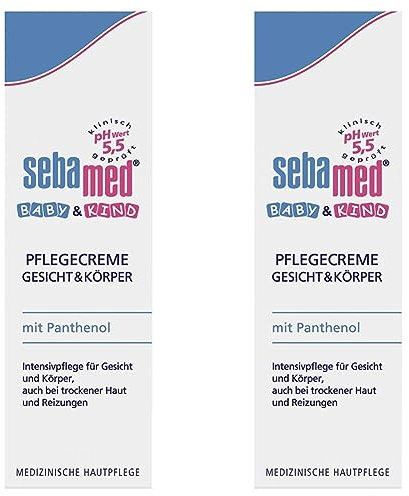 SEBAMED Baby & Kind Pflegecreme Gesicht & Körper, pflegt zarte Kinderhaut intensiv, auch bei trockener Haut und Reizungen, 75 ml (2er Pack)