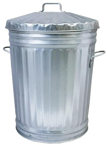 STORM TRADING GROUP 90L Galvanised Metal Rubbish Bin Kitchen House Garden Storage Bin