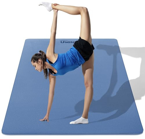 UMINEUX Large Yoga Mat for Men and Women - 6'x4'x10mm, Extra Thick TPE Fitness Mat for Home Gym Workout, Non-Slip, Exercise Mat for Yoga, Pilates, Stretching, Meditation