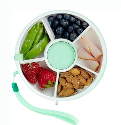 Hochexin Snack Spinner mit Handschlaufe,Rotierende Aufbewahrung,Snack Box mit Deckel,Kinder Tragbare Melone Süßigkeiten Samen Organizer Aufbewahrungsboxen Snackbehälter