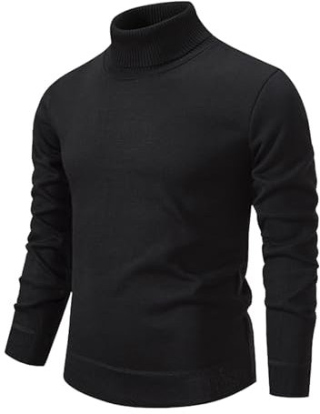 Sweater Men - Männer für Solid Arbeitspullover Y2K Dinosaurier Sweater Schlichtes Feinstrick Pullover Troyer Grobstrick Pullover Rollkragen Freizeit Oversize Winter Sport Arbeitspullover