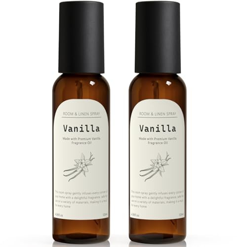 Vanilla Fragrance Room Spray, Long-Lasting Room Freshener for Home, Bathroom and Kitchen, Air Freshener Spray, Odor Eliminator, 2 x 4.06 fl oz
