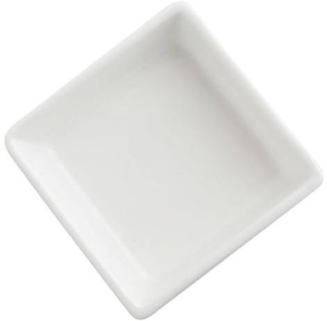 Veemoon Bol Carré en Céramique Blanche 35 Pouces Petit Bol de Service Polyvalent Compatible Four et Micro-Ondes pour Sauces Dips et Apéritifs Lot de 1 pour Présentation Cuisine