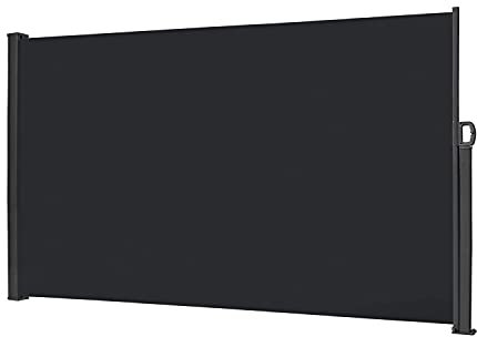 Tenda laterale avvolgibile parasole e frangivento 180x300cm con struttura inossidabile interamente in alluminio - Separè divisore frangivista da giardino per privacy e riservatezza. (Grigio Antracite)