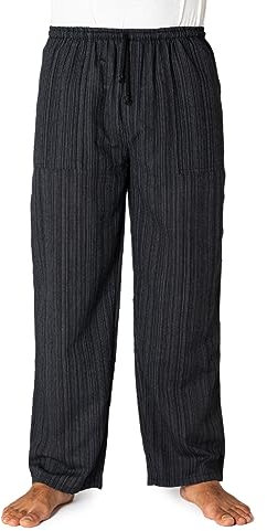 PANASIAM Relax Pants Cotton Lini, Black, L