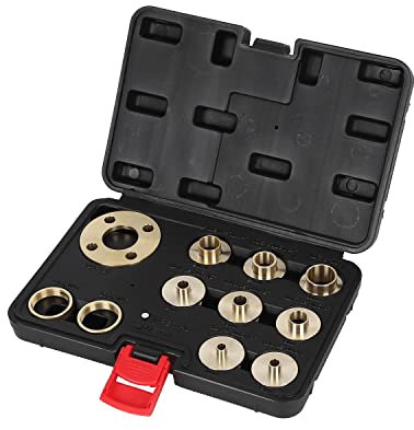 KATSU Kit de Guide de Routeur, 10 Pièces Taille Impériale Kit de Guide de Modèle de Routeur en Laiton, avec Adaptateur pour écrou de Blocage avec étui 105435