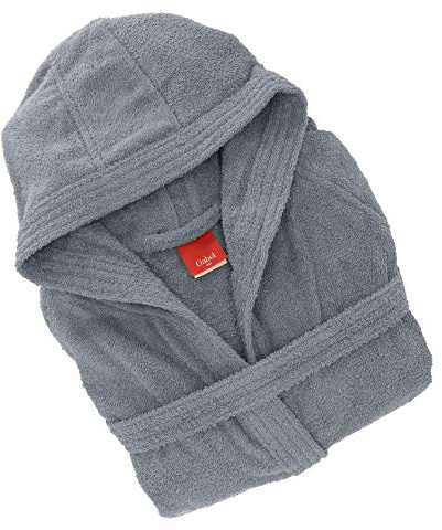 Gabel - Accappatoio adulto unisex in spugna di puro cotone idrofilo, tinta unita, peso spugna 380 gr/mq, ampie tasche, cintura e pratico cappuccio, anche come vestaglia.