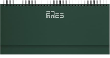 Agendepoint.it - Planning Settimanale Agenda 2026 Da Tavolo 13x30cm Spiralato - Verde scuro