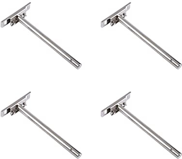 LIKERAINY Soporte de Estante Flotante 12x159mm Tipo T Escondido de Metal Soportes para Estantes Ocultos con Tornillos para Muebles Decoración Montaje en Pared Acero 4 Piezas