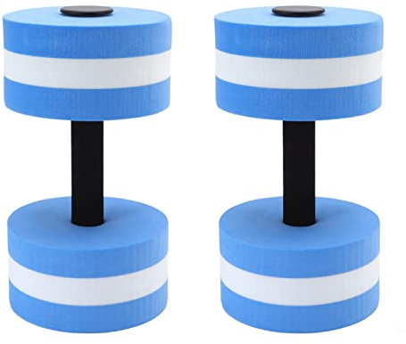 Aquatic Dumbbells, 2 Pieces EVA Foam Water Dumbbells for Water Aerobics Lightweight Pool Exercise Equipment for Women Men Aqua Fitness Weight Loss (10.6 x 5.9)(Blue)