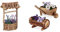 Relaxdays, Natur Holzbrunnen Garten, dekorativer Zierbrunnen aus Holz, 43 x 25 x 18 cm, Brunnen Dach & Pflanzengefäß Holz, 2 Stück, Pflanzschubkarre & halbes Blumenfass, Gartendeko, rustikal, Natur