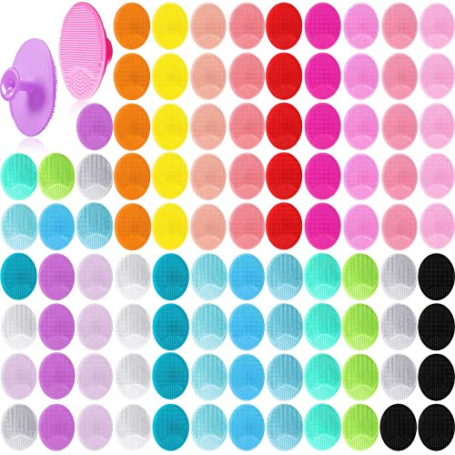 Roshtia 100 Pcs Silicone Face Scrubber, Soft Bristle Facial Cleansing Brush
