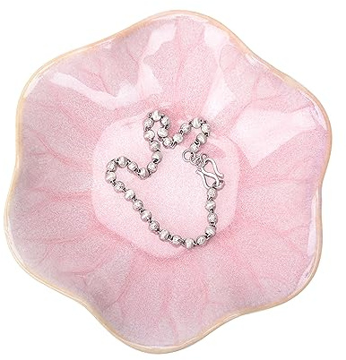 Plat à bijoux en céramique, plateau décoratif en forme de feuille de lotus, petit bol à clés, porte-bibelots, plateau pour collier, boucles d'oreilles, table de chevet pour entrée, table de maison