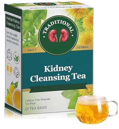 Healthy Organic Kidney Cleansing Tea, 20 Bags/Box, Chinese Kidney Cleanse Tea for Men Traditional Herbal Kidney Cleansing Tea (1pcs)