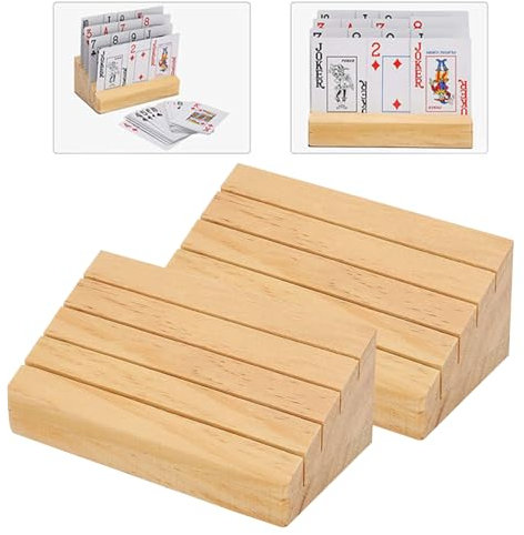 UMLIPOT Spielkartenhalter Erwachsene, Spielkartenhaltern, Hölzernen Spielkartenständer, Spielkartenhalter FüR Senioren, 2 StüCk Kartenhalter Spielkarten, ﻿KartenstäNder Holz, Kinder Kartenhalter
