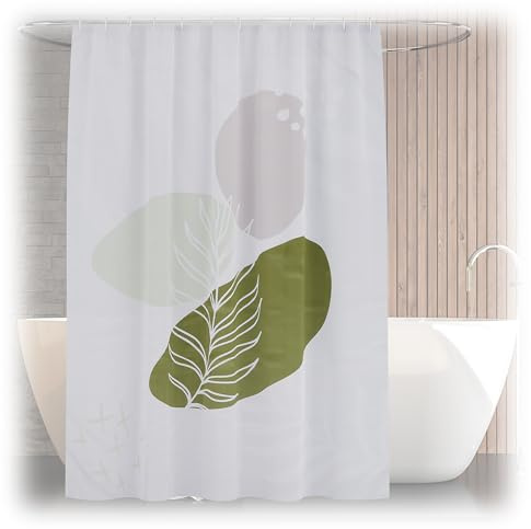 Relaxdays Duschvorhang Boho-Motiv, Bad Vorhang 180x200, Anti-Schimmel, waschbar, 12 Ringe, Badewannenvorhang, Mehrfarbig