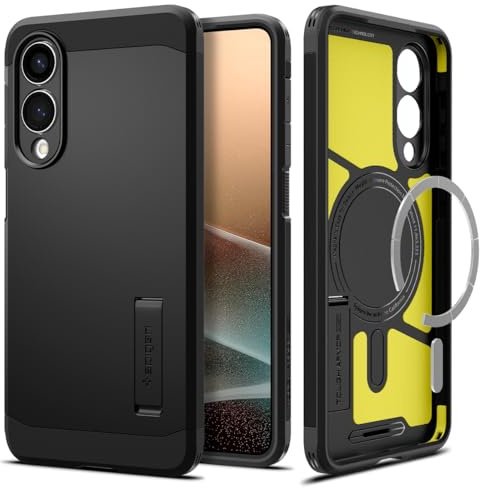Spigen Tough Armor (AI) MagFit Case for Samsung Galaxy S25 Edge, Compatible with MagSafe Accessories - Black