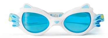 Kids Swim Goggles for Girls Age 3-10, Cartoon Blue Cat Swim Goggles for Kids, Adjustable Soft Strap, Anti-Fog UV 400 Protection Waterproof, PC Lens HD Vision, TPE Gasket, Comfortable Fit.