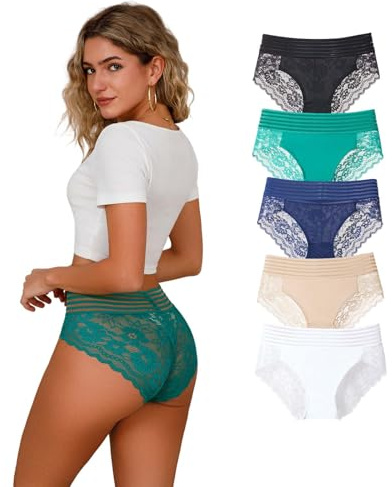 Hialegion Slip da donna in pizzo con vita alta, senza cuciture e traspiranti, per donne, con elastico in vita, taglie grandi, S-4XL, confezione multipla, 4XL Große Größen