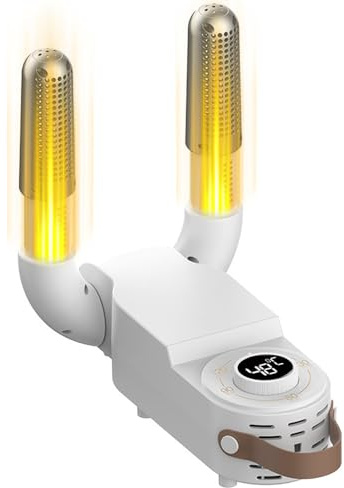 Sèche-chaussures électrique, sèche-chaussures avec fonction de minuterie de 0 à 120 min, pliable, antibactérien, lumière UV, avec écran numérique (sèche-chaussures télescopique)