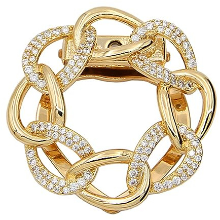 Healvian Clip Accessorio Elegante in Lega Oro Anello per Sciarpa Superficie Liscia per Fissaggio Sciarpe e Cappelli per Feste e Incontri