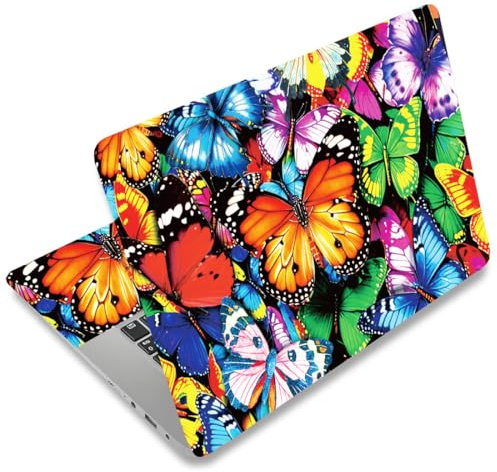 SUPERDANT Pellicola Decorativa per PC Portatile con Farfalle Colorate Universale per Schermi da 12 13 13.3 14 15 15.4 15.6 Pollici Adesivo Protettivo in Vinile