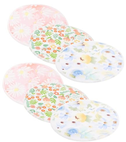 CONGARTENO 6 pcs Reusable Breathable Nursing Pads Washable Bamboo Fiber Breast Pads for Breastfeeding Maternity Leakage Protection Soft Comfortable