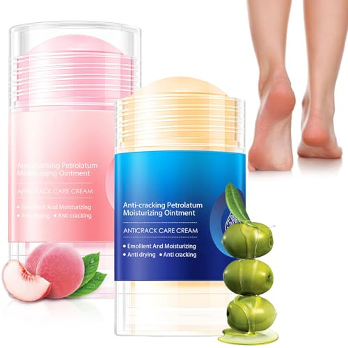 2PCS Urea Foot Cream Cracked Heel Repair Cream, Intensive Foot Urea Moisturiser and Heel Balm, Anti-Crack Care Cream for Very Dry Skin, Hydrating Foot & Hand Treatment(Pink + Blue)