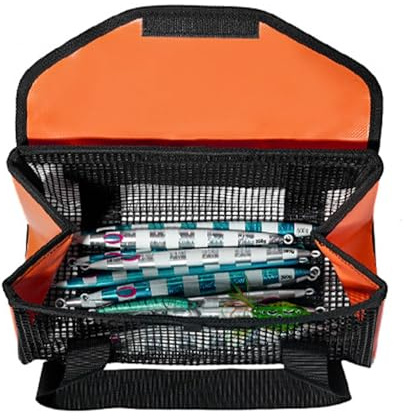 Generico Borsa per Esche da - Organizzatore da Maglia con Manico per Contenitori - Organizzatore Attrezzatura Da,per Acqua Salata Spiaggia Fiume Lago Stagno Viaggi Stradali e Familiari