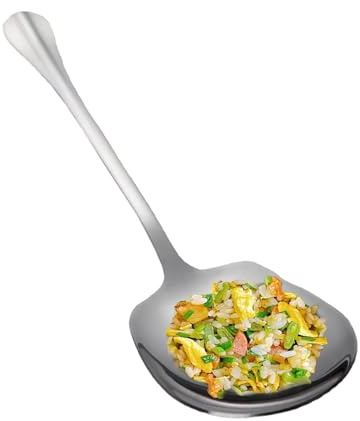 serveringssked – 1 st salladsserveringssked, rostfritt stål köksredskap för matlagning, omrörning och portionering | hållbar, mångsidig slev för, fester och catering
