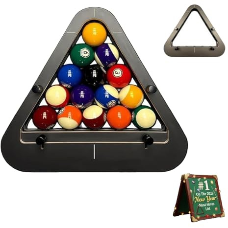 INEDRIMS Pool Rack, 8 Ball/9 Ball Rack, Pool Triangle Eliminates Gaps, Consistent Tight Rack Tool for Standard Pool Tables, Professional Billiards Accessories (B)