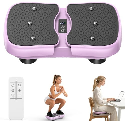 Plateforme Vibrante avec Fonction de Chauffage, Écran Tactile LCD, 6 Modes, Appareil de Fitness pour Perte de Poids et Musculation, Antidérapante, Charge Maximale 130 kg, USB-C