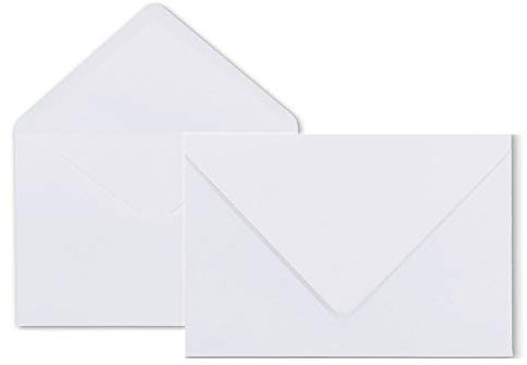 Paper24 25 weiße Briefumschläge DIN C6 114x162 mm, nassklebend, für Einladungen, Grußkarten A6, für Hochzeit, Geburtstag