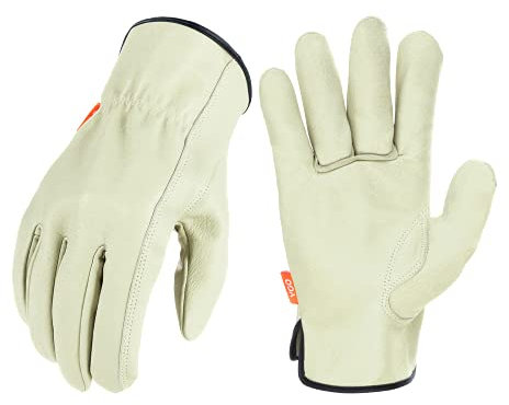 Vgo... 1 Paar Arbeitshandschuhe aus echtem Schweinsleder, für leichte Aufgaben, Fahrer und Handwerk (PA9501)