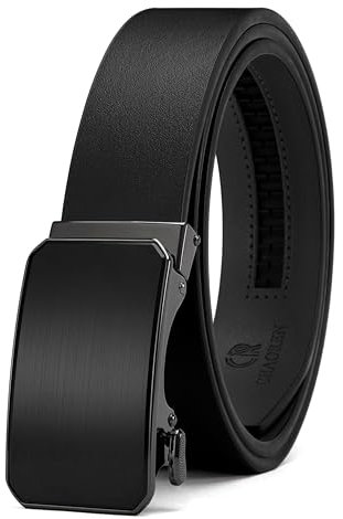 CHAOREN Automatik Gürtel Herren, Ledergürtel Ratsche für Herren Business Anzug, 35mm Breit Gürtel ohne löcher, Größe Angepasst