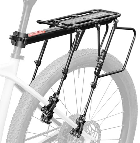 ROCKBROS Fahrrad Gepäckträger Aluminiumlegierung Verstellbar für 26-29 Zoll hinten Fahrrad Sattelstütze Gepäckträger mit Schnellspanner und Reflektor für Universal Rennräder Mountainbikes
