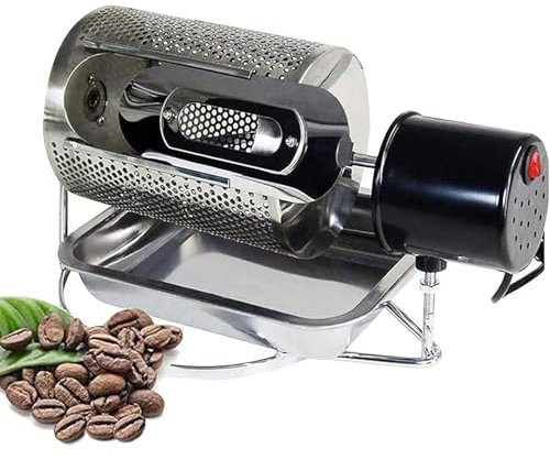 Torréfacteur électrique en Grains de café en Acier Inoxydable – Machine à rôtir Les Grains de café 40 W pour céréales, cacahuètes, Noix – Chauffage Uniforme/Durable – Capacité 100-250 g