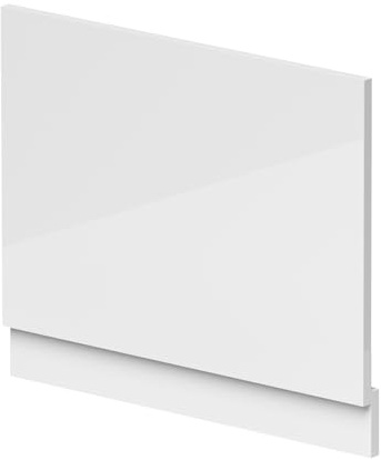 700mm Waterproof Straight Shower Bath End Panel - Gloss White