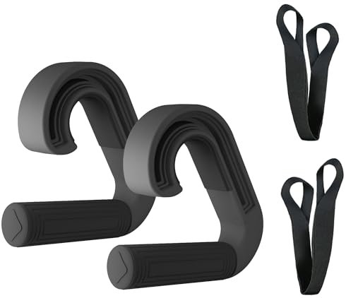 Barbell Grip Handles Neutral Grip: Portable Handles for Pull Up 2 Detachable Straps for Strength Trainer Versatile Exercise T-bar Row Cable Machine Attachment