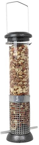 DIVCHI Peanut Feeder For Birds Hanging Bird Feeders Easy To Clean Durable Birdfeeder With Mesh For Feeding Suet Nibbles And Sprinkles (Large)