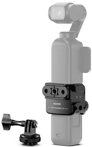 NEEWER Pocket 3 Cage & Adaptador Cámara Acción Compatible con dji Osmo Pocket 3 y Action 2 Montaje Magnético, Aleación Aluminio Rig con Rosca 1/4 y Zapata Fría para Extensión Accesorios, AC009 Pro