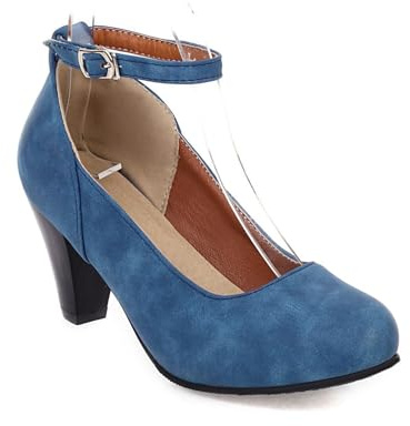 EQWIGKEIT Zapatos tradicionales para mujer con tacón, zapatos clásicos de piel Mary Jane retro, cómodos y elegantes