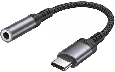 Adaptador USB C a Jack 3,5mm,USB Type C jack Auriculares Audio Adapter con HiFi DAC Chip,Adaptador Jack a USB C adaptador Auriculares para Samsung Galaxy,iPhone 17/16/15,iPad Pro,MacBook,Xiaomi,Huawei