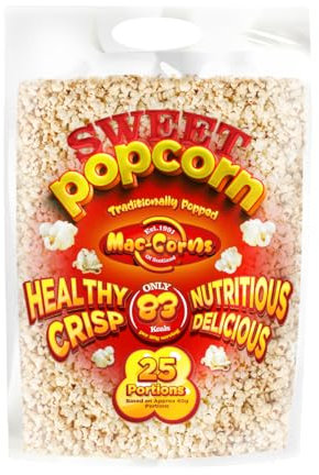 MacCorns Sweet Popcorn Mega Pack | 1kg Resealable Carrier Pack of Sweet Popcorn | Crispy & Delicious Sugar-Coated Vegan Popcorn | Ideal For Parties, Events & Movie Nights | Free of Nuts & Dairy
