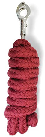 Führstrick mit Panikhaken für Pferd - Anbindestrick in verschiedenen stylischen Designs, Führleine, Anbindeseil Pony, Esel, Ziege - Bordeaux